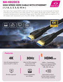 Skill Tech High Speed HDMI CABLE With Ethernet	4K 2K 1080p 30hz - SH HD20CS - TUZZUT Qatar Online Shopping