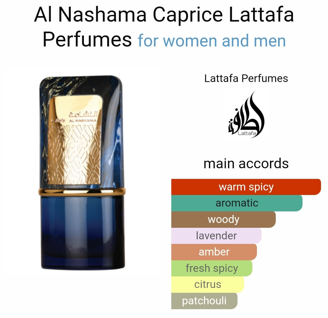 Al Nashama Caprice EDP - 100ML (3.4 OZ) By Lattafa Al Nashama Caprice EDP - 100ML (3.4 OZ) By Lattafa