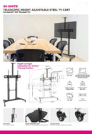 Large Screen Telescopic Extra Heavy Duty Steel TV Stand Cart - SH 666TB (Fits Most 60″ ~ 100″ Screen, Weight Capacity 100kg) - TUZZUT Qatar Online Shopping