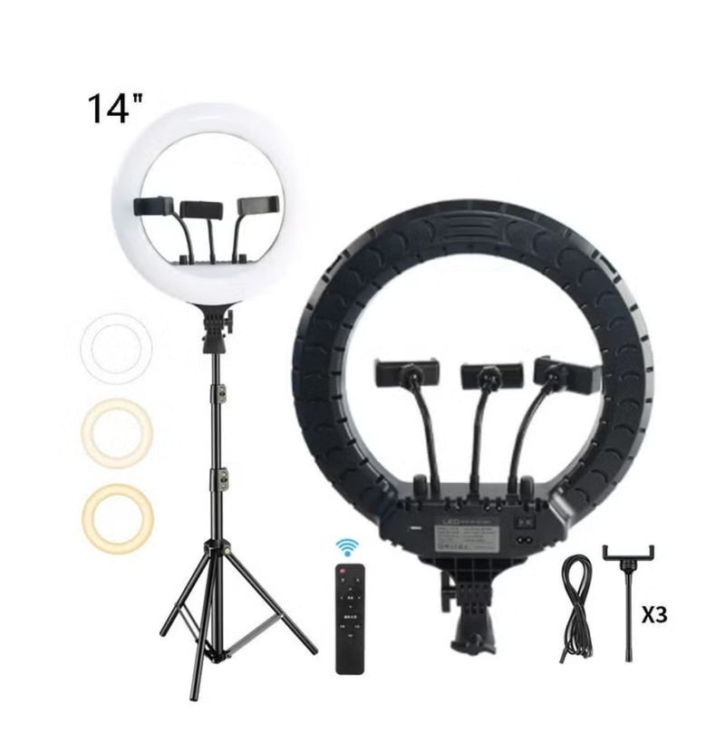 Selfie Ring Light RL-14" with Light Stand, Color Filter, Phone Holder for Makeup, YouTube, TikTok, Camera/Phone Video Shooting