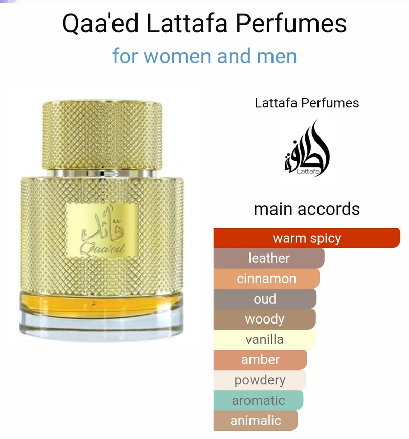 Qaa'ed EDP Unisex Perfume -100ml (3.4oz) By Lattafa