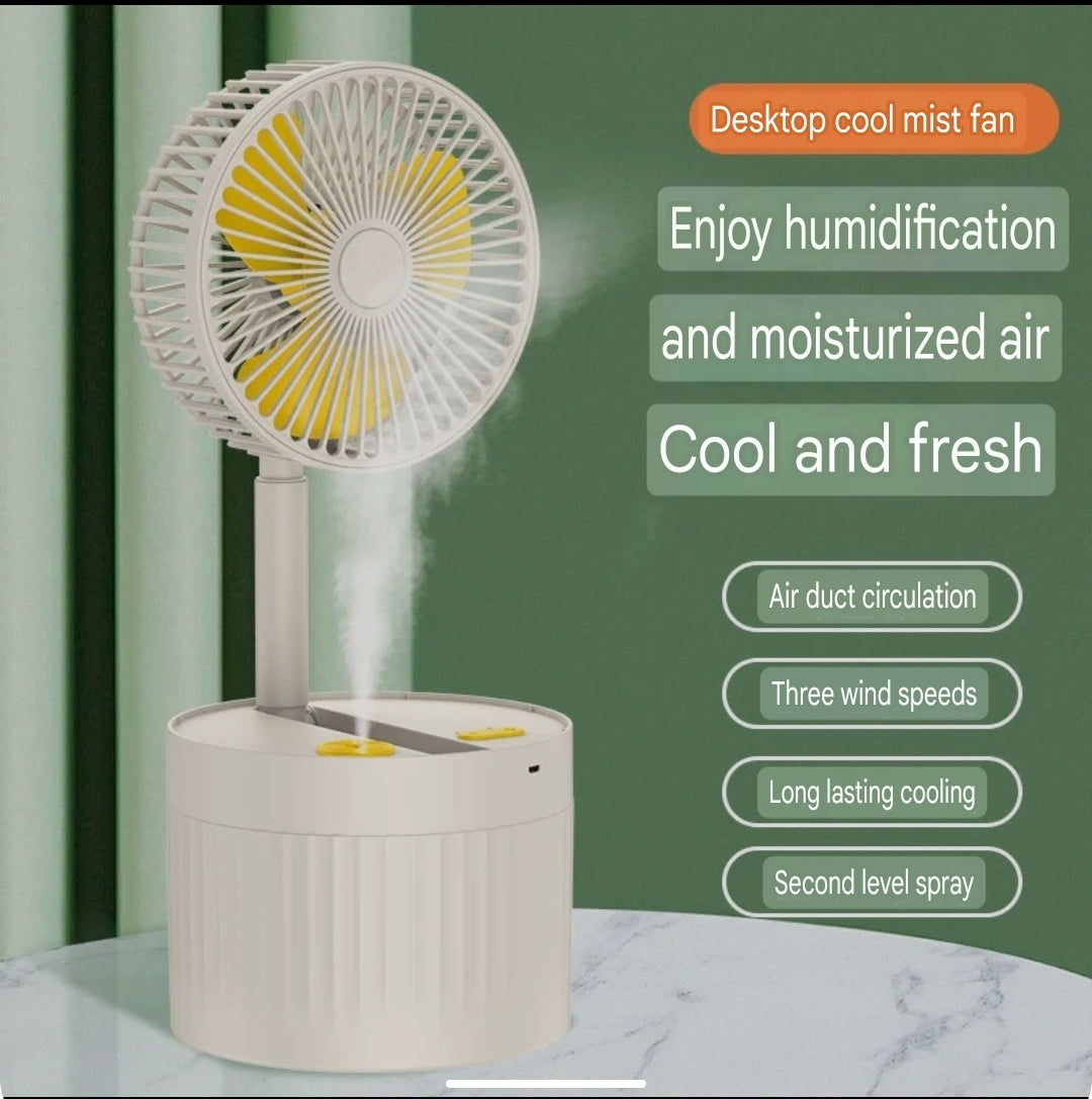 Desktop Foldable Rechargeable Humidification Mini Fan F-082 Desktop Foldable Rechargeable Humidification Mini Fan F-082