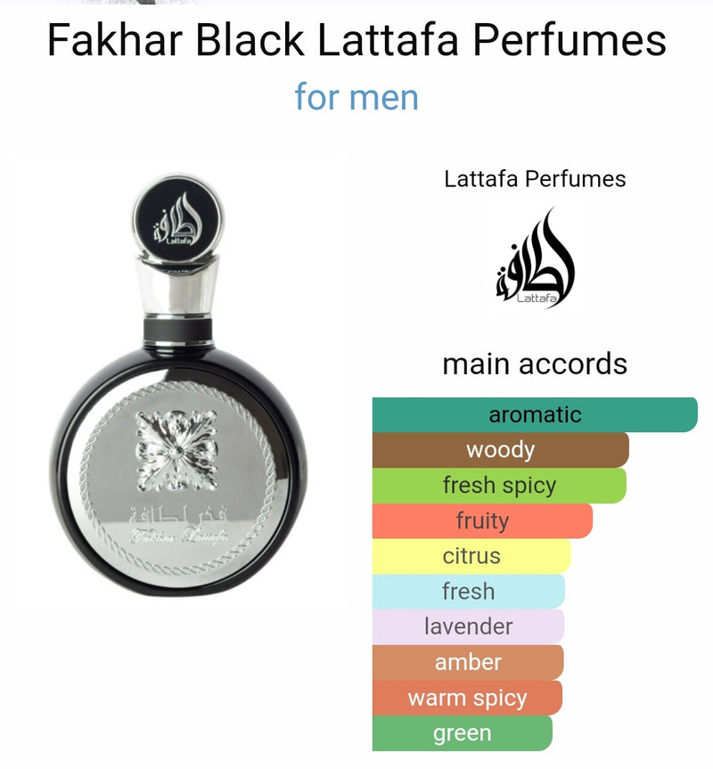 Fakhar Lattafa Black For Men EDP Perfume - 100ml (3.4 Oz) By Lattafa