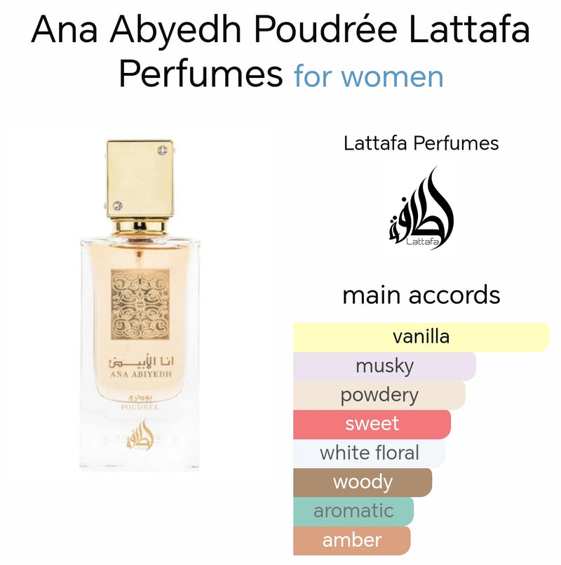 Ana Abiyedh Poudree EDP Perfume - 60ml By Lattafa for Women