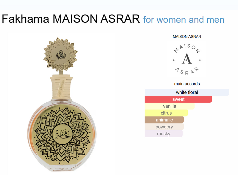 Maison Asrar Fakhama EDP Perfume 100ml | Inspired by Love Don't Be Shy By Kilian - TUZZUT Qatar Online Shopping