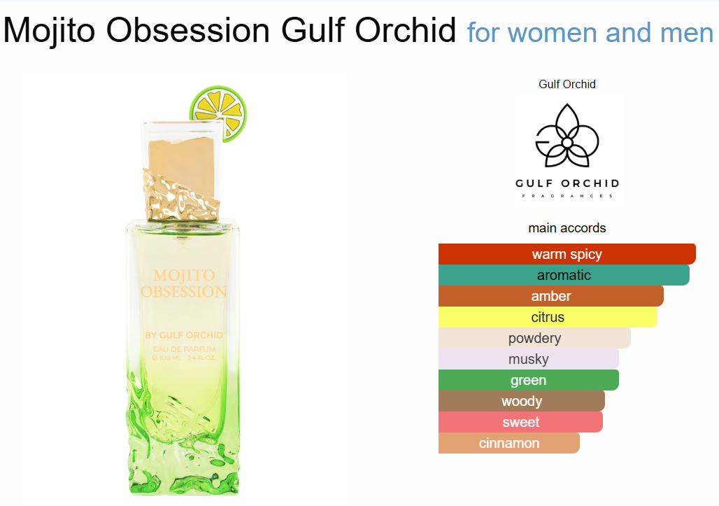 Mojito Obsession EDP Perfume 100ml by Gulf Orchid Mojito Obsession EDP Perfume 100ml by Gulf Orchid