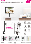 Single-Monitor Steel Articulating Monitor Mount - SH C01 (Fits Most 13" ~ 32") - Tuzzut.com Qatar Online Shopping