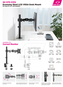 Single Monitor Pole-Mounted Monitor Arm - SH 070C012 (Fits Most 13" ~ 27") - Tuzzut.com Qatar Online Shopping