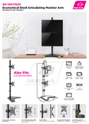 Vertical Dual-Monitor Steel Articulating Desktop Stand - SH 120T02V (Fits Most 13" ~ 32") - Tuzzut.com Qatar Online Shopping