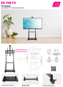 Skill Tech Economy Heavy-Duty Steel Tv Trolley Stand with Shelf - SH 75B FS (For Most 32" ~ 75") - Tuzzut.com Qatar Online Shopping
