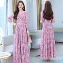 Korean Chiffon Long-Sleeved Large Swing Light Thin Breathable Lady Mid-Length Skirt L 488673 - TUZZUT Qatar Online Shopping