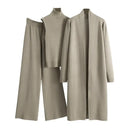 Women 3 Pcs/Set Sweater Coat Vest Pants Sweater - TUZZUT Qatar Online Shopping
