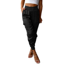 Women's Satin Cargo Elastic Waist Sweat pants X4671630 2XL - TUZZUT Qatar Online Shopping