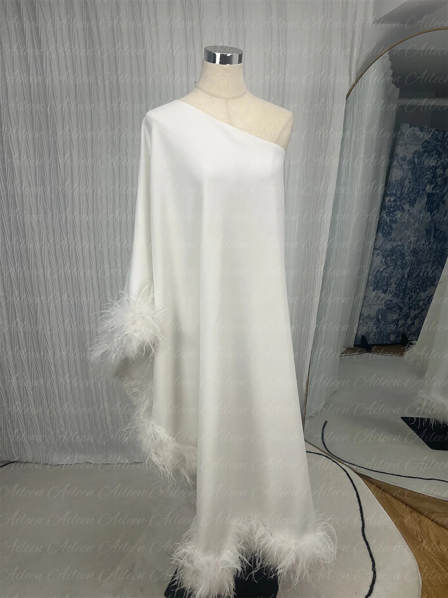 Women Thick Feathers Long Sleeves Arabic Formal Party Dress S3010217 XL Women Thick Feathers Long Sleeves Arabic Formal Party Dress S3010217 XL