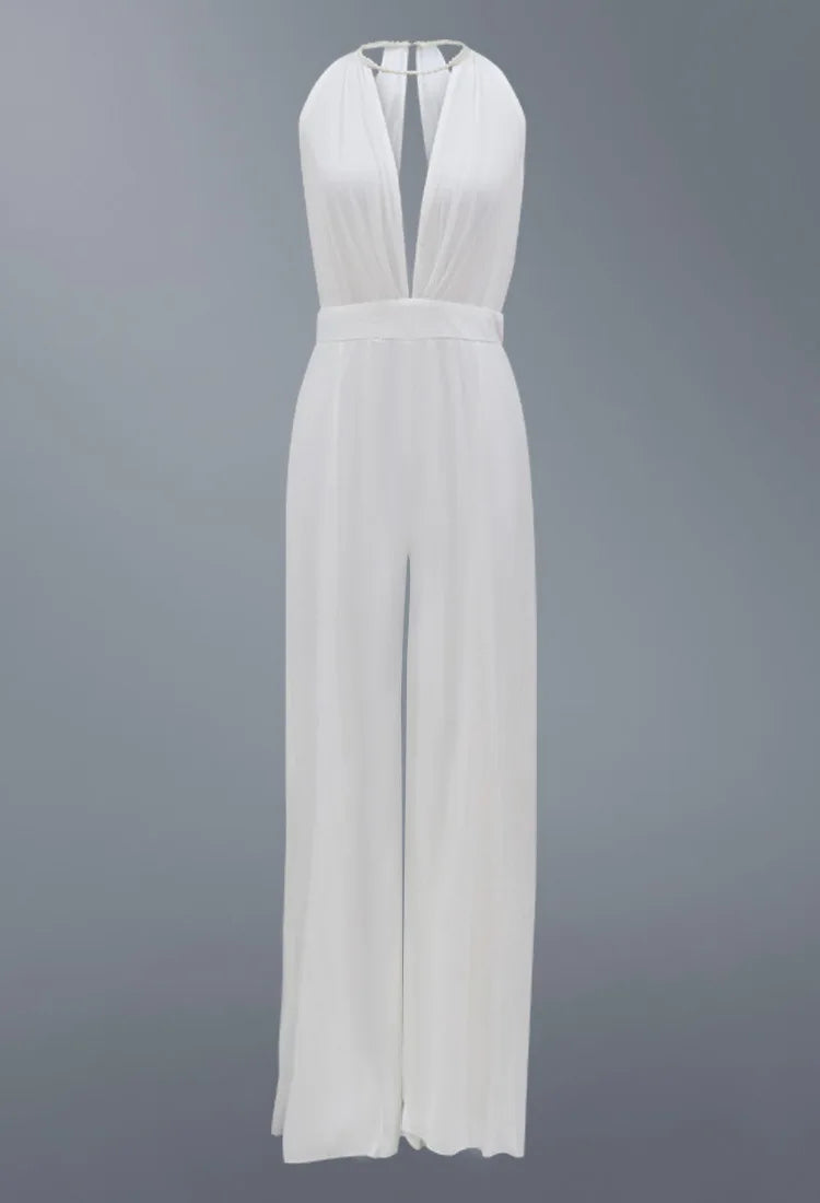 Womens Deep V-neck Sleeveless Off Shoulder jumpsuit S301203 S Womens Deep V-neck Sleeveless Off Shoulder jumpsuit S301203 S