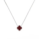 Vintage White Gold Wine Red Pendant Necklace VC1000 - TUZZUT Qatar Online Shopping