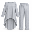 Women’s Silver Grey High-Low Tunic & Trouser Set YD14
