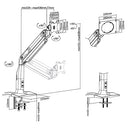 Single Monitor Gas Spring Aluminium Desktop Mount - SH 43 C011U (Fits Most 17" ~ 43") - Tuzzut.com Qatar Online Shopping