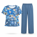 Women’s Blue Floral Top & Matching Trousers Set 117282