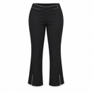 Women’s Black Trousers with Silver Trim and Split Hems B227284