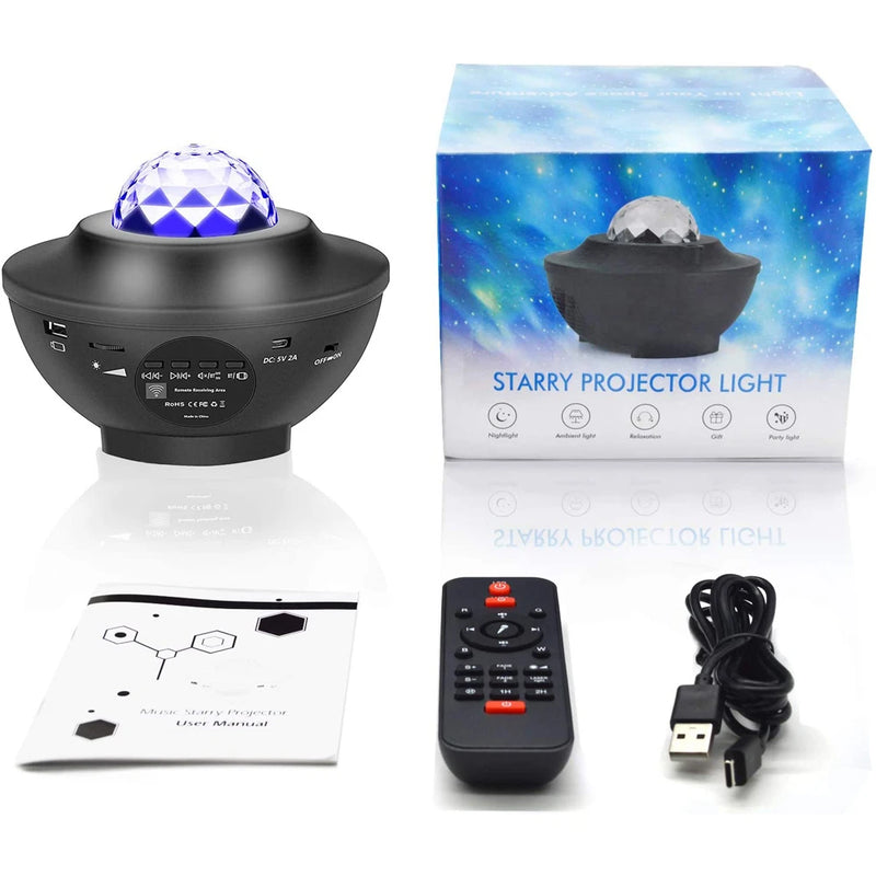 Star Projector Galaxy Night Light for Bedroom Sky with Music Speaker and Remote Control LED Nebula Cloud Moving Ocean Wave B-23031