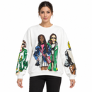 Women’s White Fashion Illustration Sweatshirt NS59