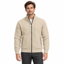 Men’s Oatmeal Beige Textured Knit Zip-Up Cardigan NS27