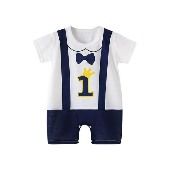 Baby Round Neck Short Sleeve Casual Jumpsuit 1615656 - TUZZUT Qatar Online Shopping