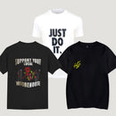 3 Pcs Men's Fashion U-Neck T-shirts L S4629154 - Tuzzut.com Qatar Online Shopping