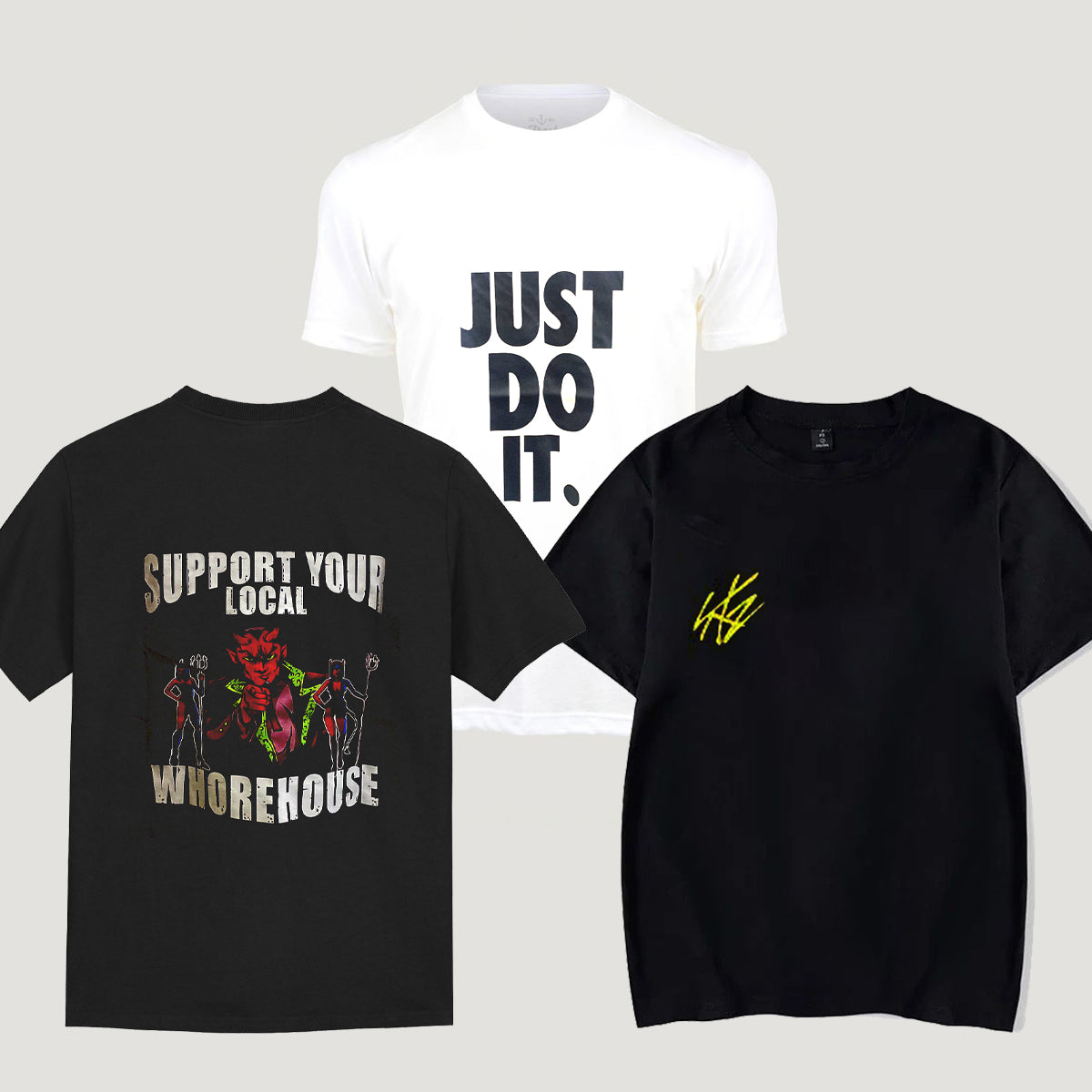 3 Pcs Men's Fashion U-Neck T-shirts L S4629154 3 Pcs Men's Fashion U-Neck T-shirts L S4629154