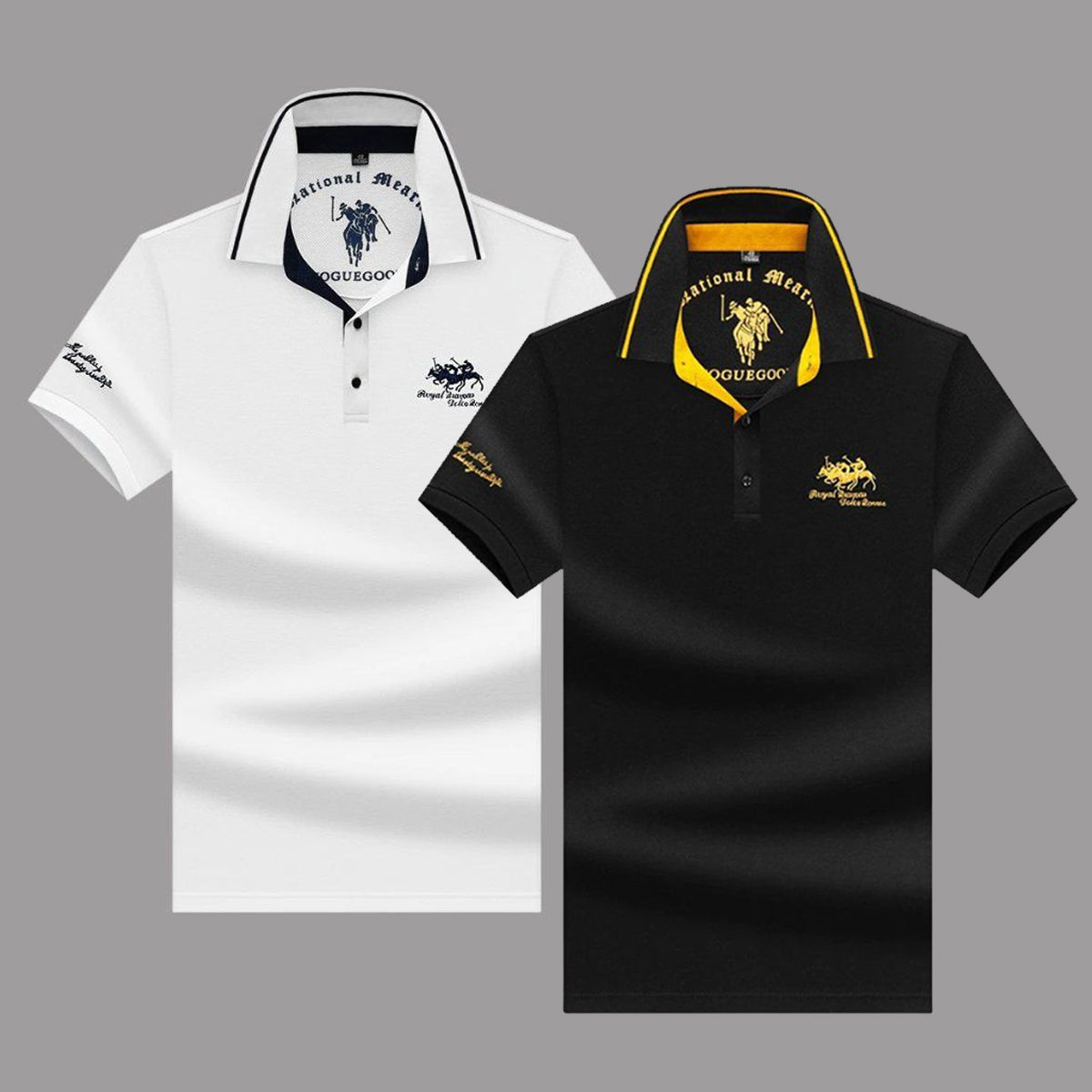 2 Pcs Men's Fashion Collar T-shirt Set 3XL FT8882 2 Pcs Men's Fashion Collar T-shirt Set 3XL FT8882