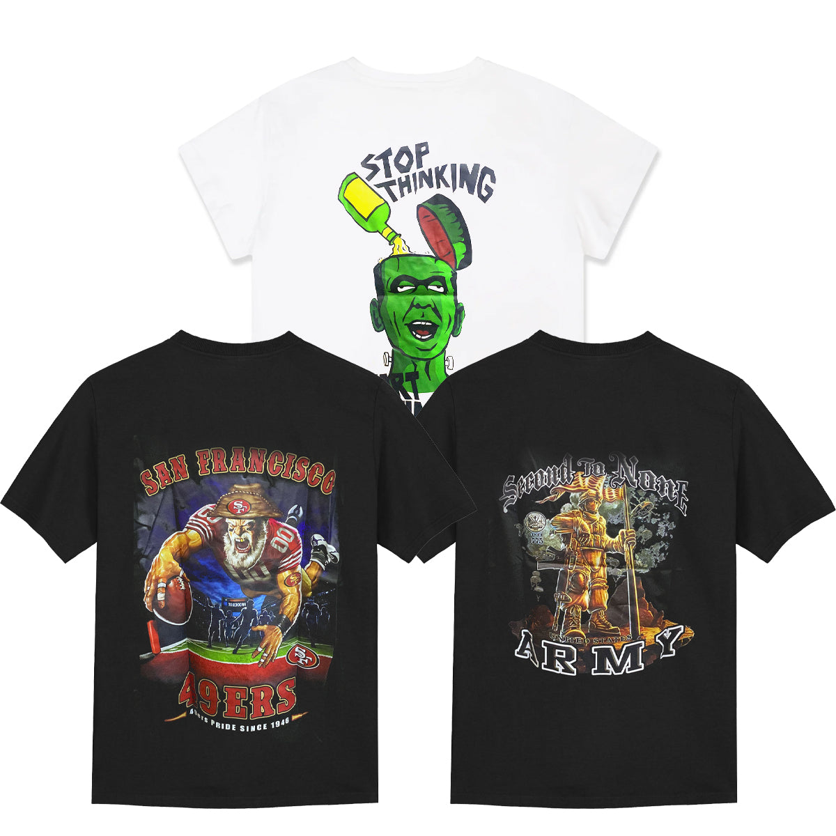 3 Pcs Men's Fashion U-Neck T-shirts L S4843721 3 Pcs Men's Fashion U-Neck T-shirts L S4843721