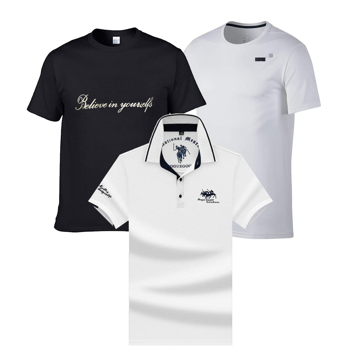 3 Pcs Men's Fashion T-shirt Set 2XL S4569243 3 Pcs Men's Fashion T-shirt Set 2XL S4569243
