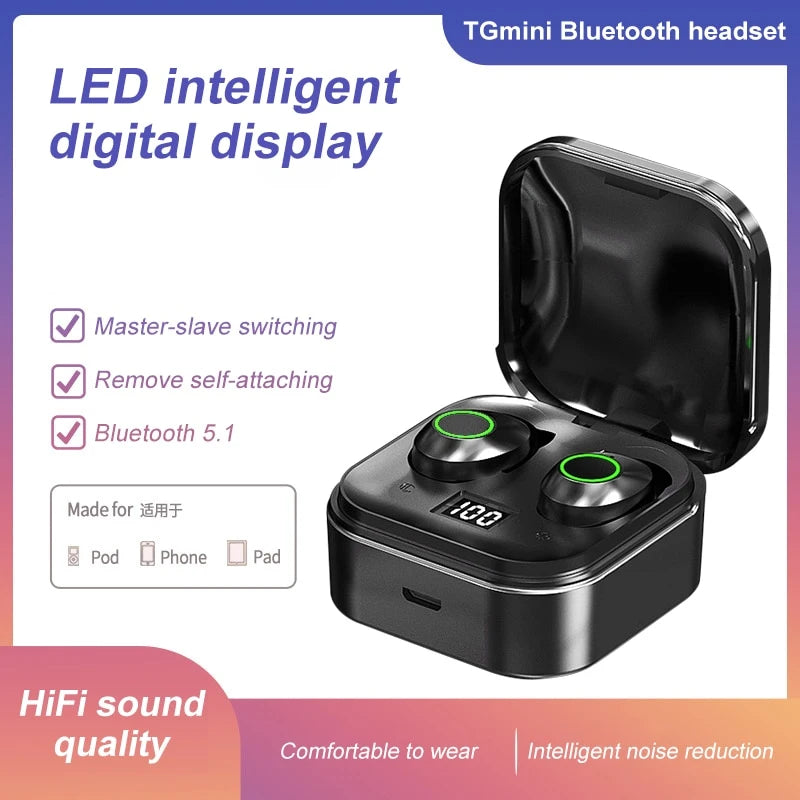 TG01 TG02 TWS Bluetooth Earphone Wireless Headset Waterproof Earbuds Headphone Sport Games Music for Smartphones TG 01 02 Mini X4521752 - Tuzzut.com Qatar Online Shopping