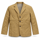 Tan Three-Button Blazer with Patch Pockets 180162