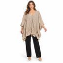 Women’s Beige Twist-Front Batwing Tunic S3875332