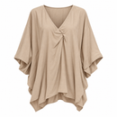 Women’s Beige Twist-Front Batwing Tunic S3875332