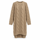 Cable-Knit Sweater Dress with High-Low Hem NS05