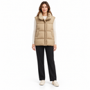 Women’s Beige Padded-Collar Puffer Vest NS47