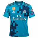 Men’s Teal Real Madrid Football Jersey with Navy Pixel Pattern CJ10