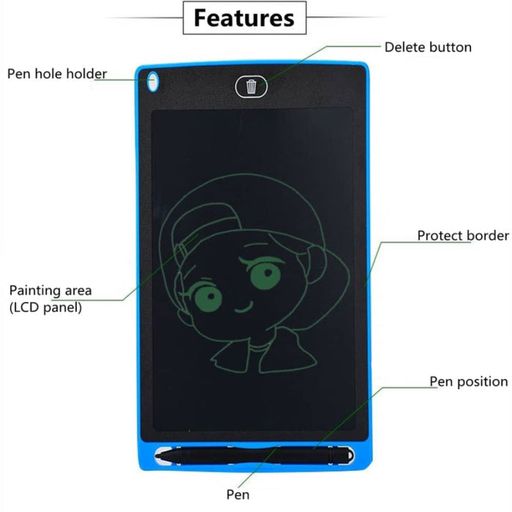 12 Inch LCD Panel Writing Tablet Drawing Board For Kids
