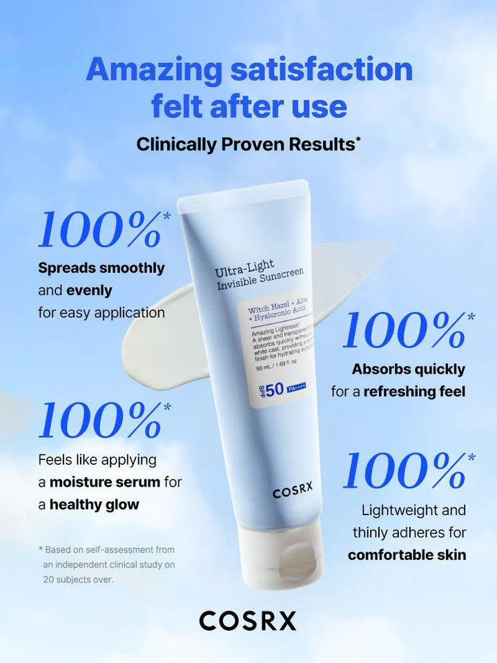 COSRX Ultra-Light Invisible Sunscreen SPF50 PA++++ 50ml COSRX Ultra-Light Invisible Sunscreen SPF50 PA++++ 50ml