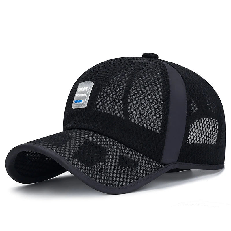 Unisex Breathable Snapback Hat Full Mesh Baseball Cap Quick Dry Running hat Lightweight Cooling Water Sports Hat S4608981 - Tuzzut.com Qatar Online Shopping