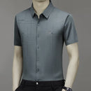 Men s Clothing Printed Casual Short Sleeve Business Formal Textured Summer Shirts TS311 - Tuzzut.com Qatar Online Shopping