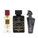 Bade'e Al Oud For Glory,Maahir Black & Ana Abiyedh Rogue EDP-100ml Bundle by Lattafa Perfumes - TUZZUT Qatar Online Shopping