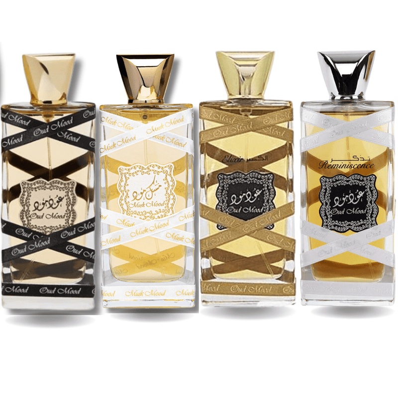 Oud Mood, Elixir, Reminiscense & Musk Mood EDP-100ml | By Lattafa Perfumes (4 Pcs Bundle)