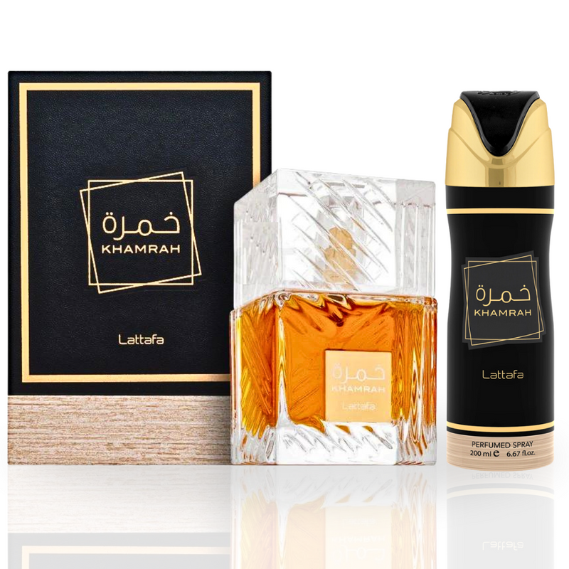 Khamrah EDP Unisex Perfume -100ml & Deodorant Spray 200ml by Lattafa (Value Pack)