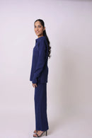 Ribbed Knit Top and Wide Leg Pant Coord Set 7008356 - TUZZUT Qatar Online Shopping