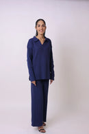 Ribbed Knit Top and Wide Leg Pant Coord Set 7008356 - TUZZUT Qatar Online Shopping