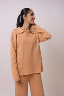 Ribbed Knit Top and Wide Leg Pant Coord Set 7008356 - TUZZUT Qatar Online Shopping